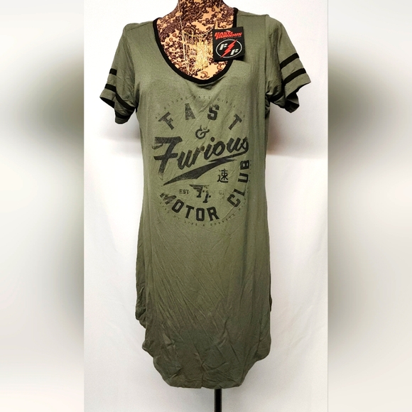 Affliction Dresses & Skirts - Affliction Fast & Furious TShirt Dress. Sz Lrg.  NWTs.